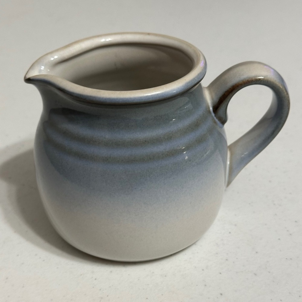 Noritake Sorcerer 8620 Creamer Pitcher Stoneware Blue Grey Ombre Japan Vintage